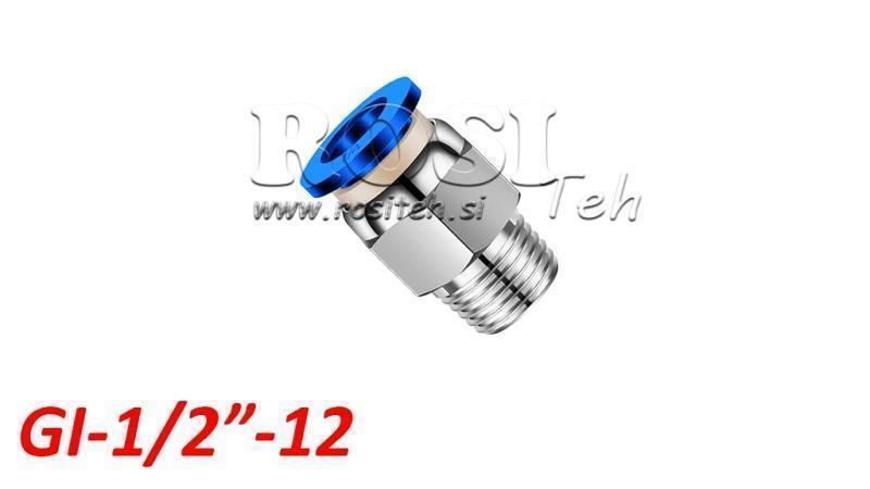 PNEUMATIC PLUG STRAIGHT CONNECTOR TPA WITH THREAD GI-012-12