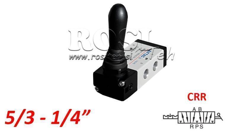 PNEUMATISK MANUELL VENTIL 5/3 1/4 PRT-0853-CRR MANUELL RETUR