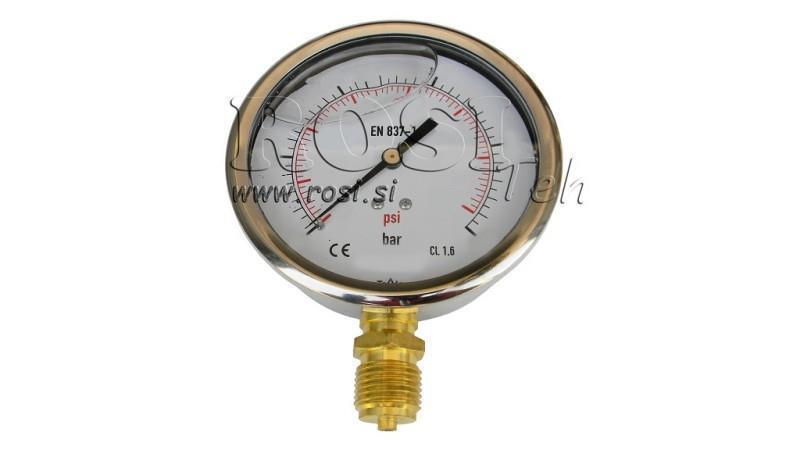 MANOMETER DN100 VERTIKAL 0 - 4 BAR - 1/2
