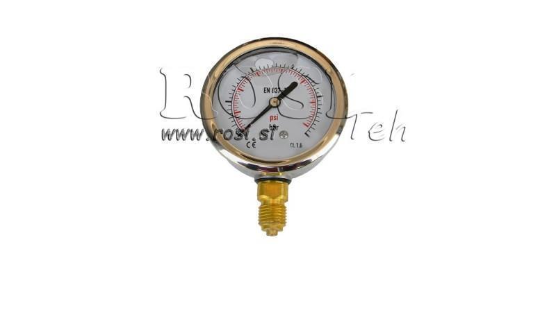 MANOMETER DN63 VERTIKAL 0 - 60 BAR - 1/4