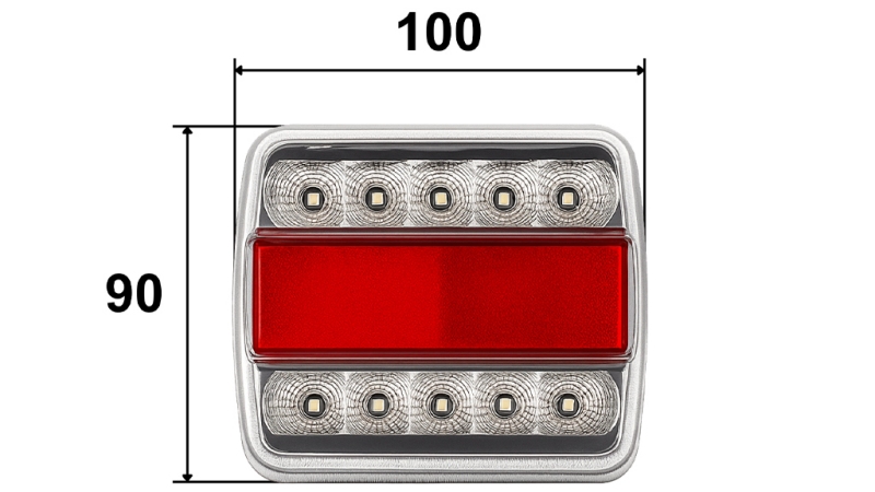 LED BAKLYS FOR TRAILER KOMBINERT 4 FUNKSJONER 12V HVIT