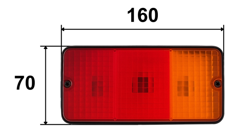 BAK REKTANGULÄR LAMPA 3 POSITIONER