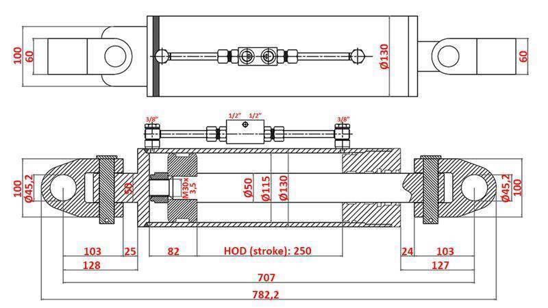 HYDRAULIC PULLER SPECIAL - 4TH CLASS 115/50-250 (180-380HP)(45.2mm)