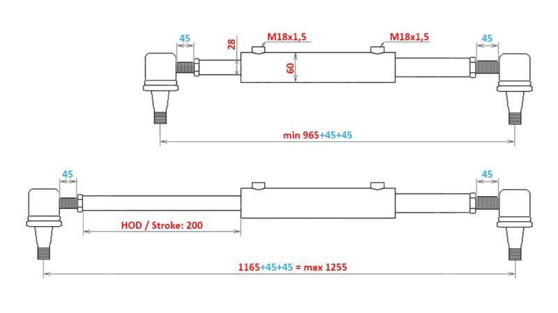 HYDRAULISK STYRINGSSYLINDER ZETOR