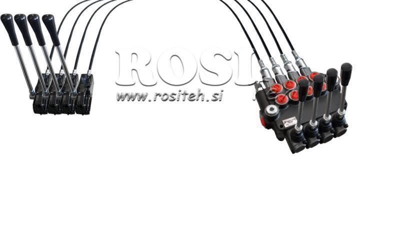 JOYSTICK DOBBEL HÅNDTAK 3 m HYDRAULISK VENTIL 4xP40 liter