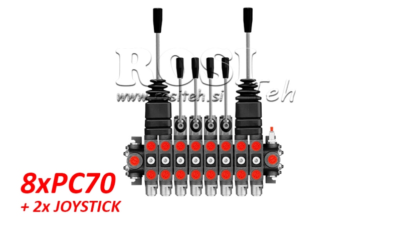 HYDRAULICKÝ VENTIL 8xPC70 + 2X JOYSTICK