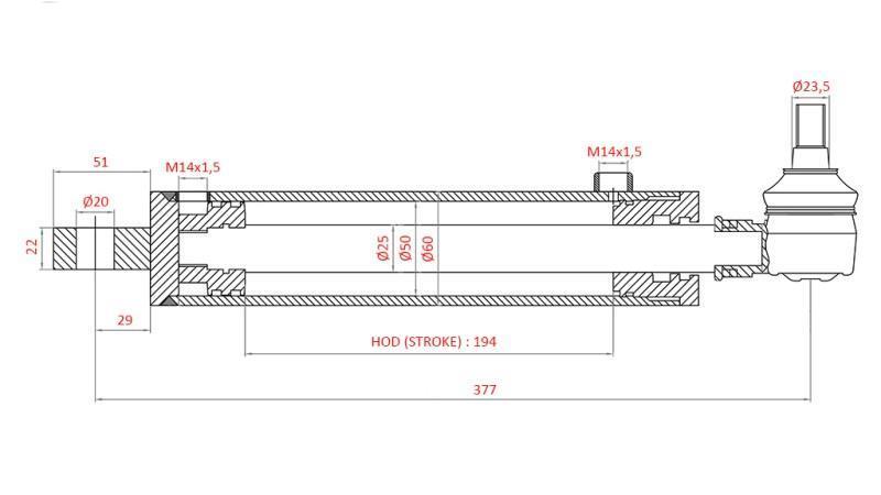 HYDRAULISK STYRNINGSCYLINDER SAMMA OEM-169.6352.4/10