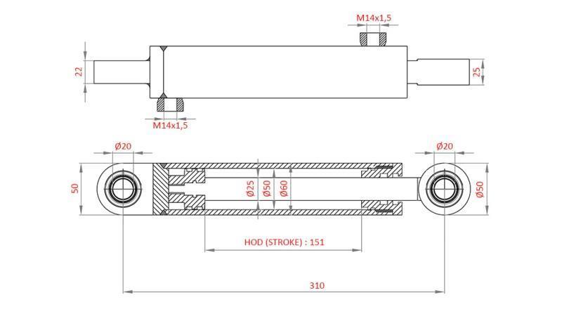 HYDRAULISK STYRINGSSYLINDER FIAT-NEW HOLLAND OEM-5189995