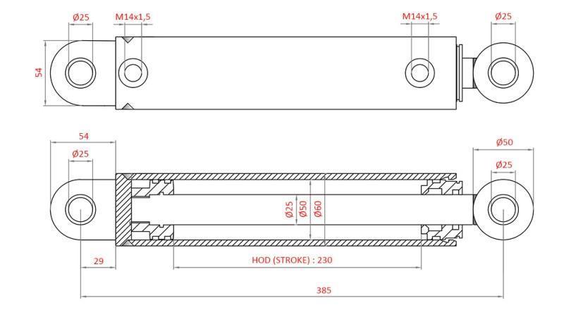 HYDRAULIC STEERING CYLINDER FIAT-NEW HOLLAND OEM-5198883