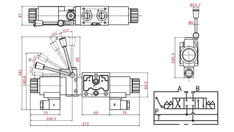 HYDRAULIC MANUAL AND ELECTROMAGNETIC VALVE YEAT-ASSEMBLY 12V N1