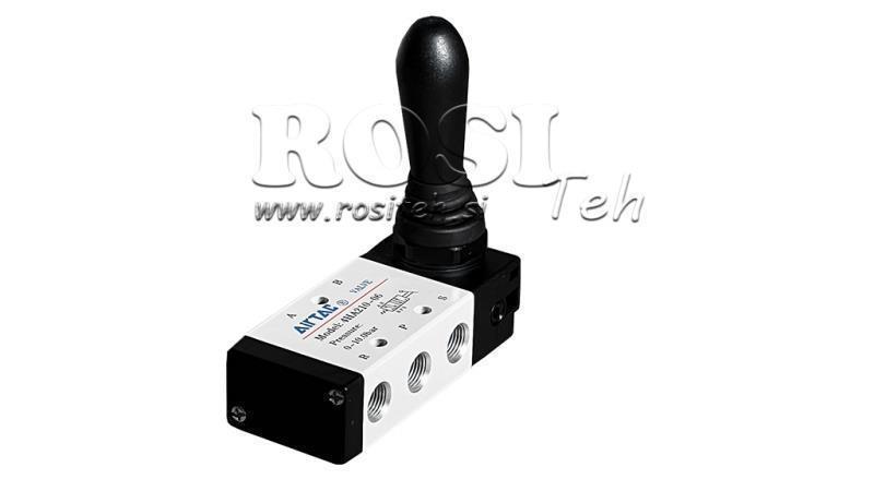 PNEUMATIC MANUAL VALVE 5/3 3/8 PRT-1053-CRR MANUAL RETURN