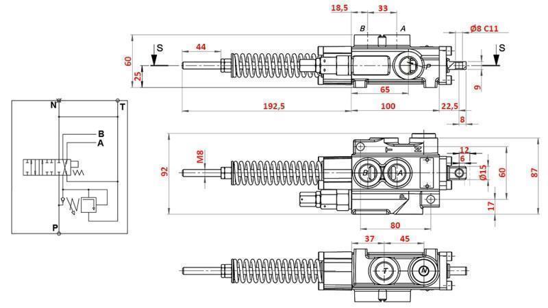 HYDRAULIC VALVE 1xP40 A7 ZS1/G VRŠIČKAR