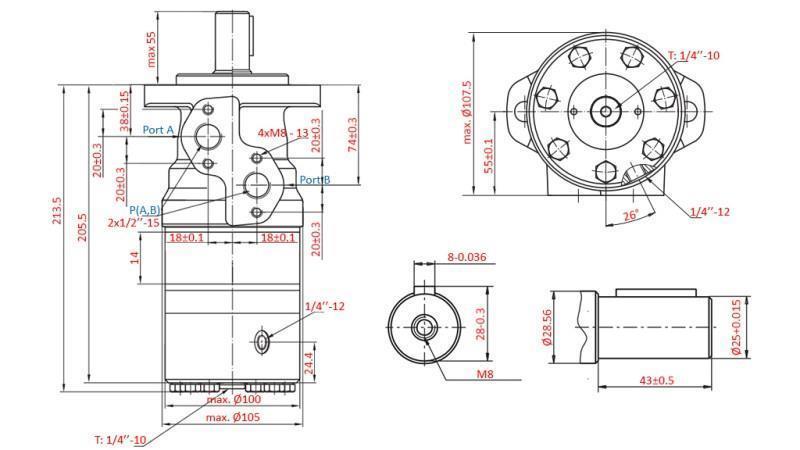 HYDROMOTOR B/MR 80 - MED BREMS