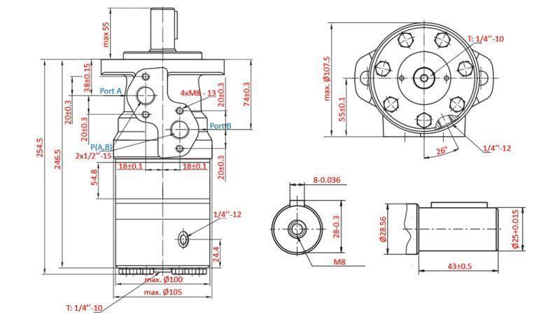 HYDROMOTOR B/MR 315 - MED BREMS