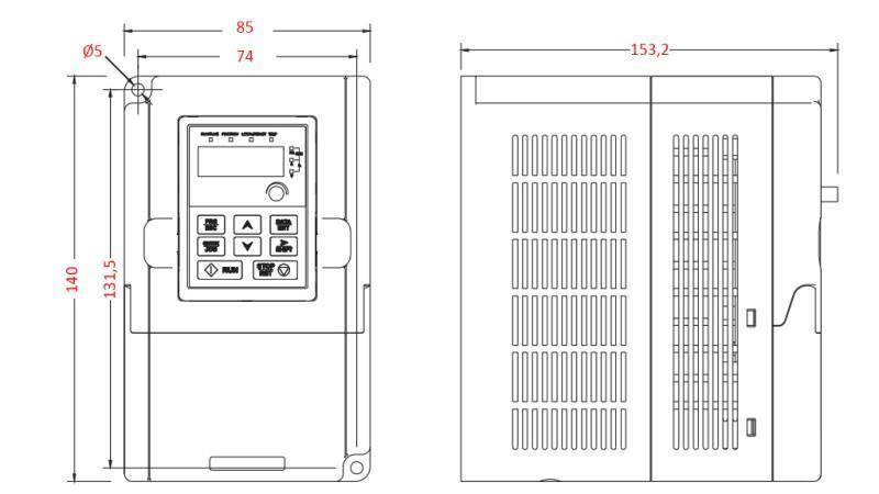 FREQUENCY CONVERTER-INVERTER 1Phase 0.75kW GD10-0R7G-S2-B
