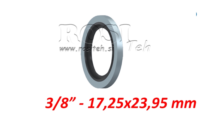 VASKER MED GUMMISEAL 3/8 - 17,25x23,95 mm