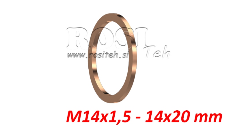 COPPER WASHER M14X1.5 - 14X20 MM