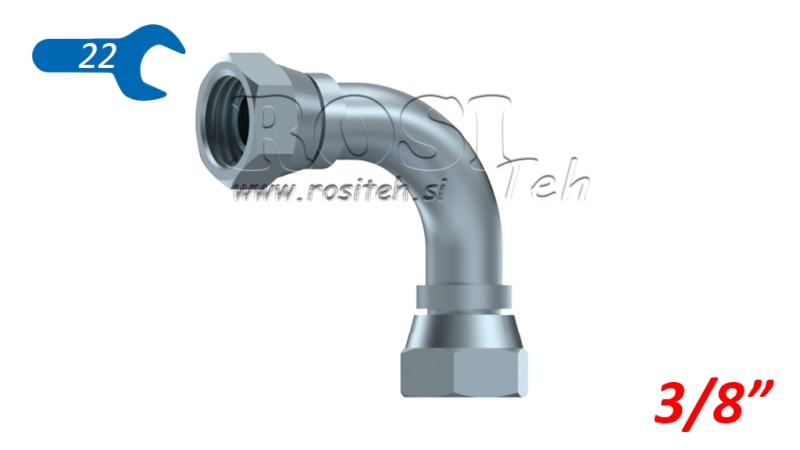 HYDRAULIC ELBOW 90° FEMALE-FEMALE 3/8