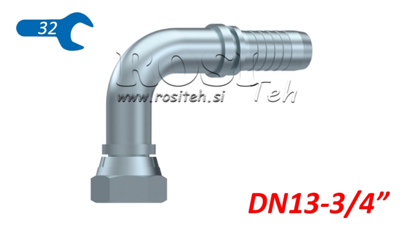 HYDRAULIC FITTING BSP FEMALE ELBOW 90° DN13-3/4