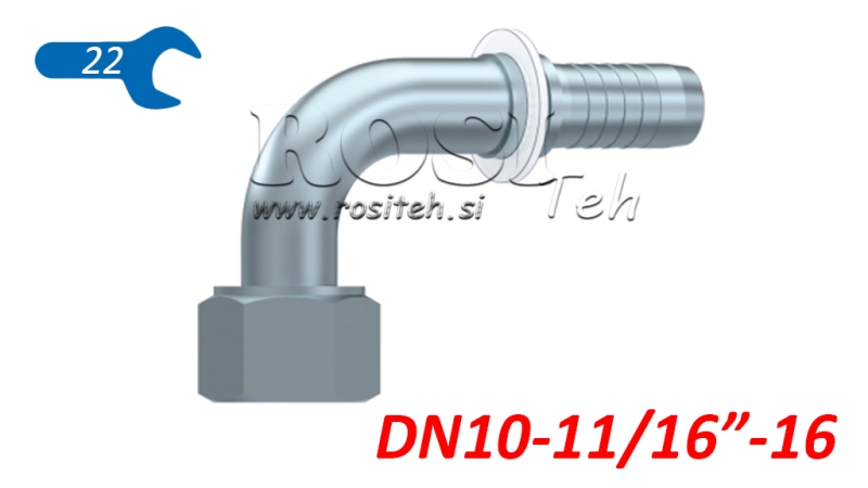 HYDRAULIC FITTING DKORFS FEMALE ELBOW 90° DN10-11/16-16