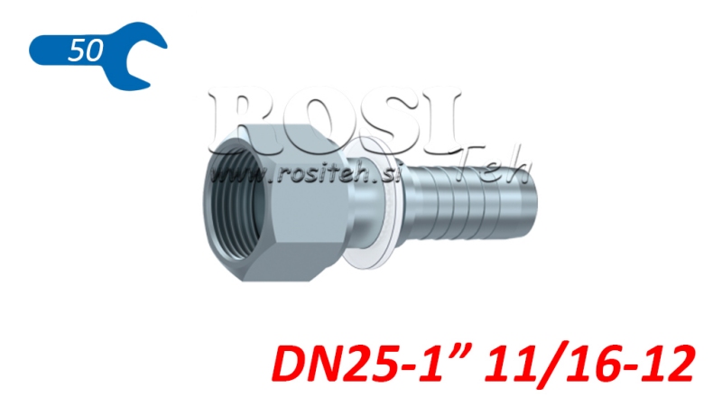 HYDRAULIC FITTING DKORFS FEMALE DN25-1 11/16-12