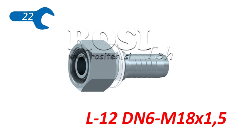 HYDRAULIC FITTING DKOL 12 L FEMALE DN6-M18X1.5