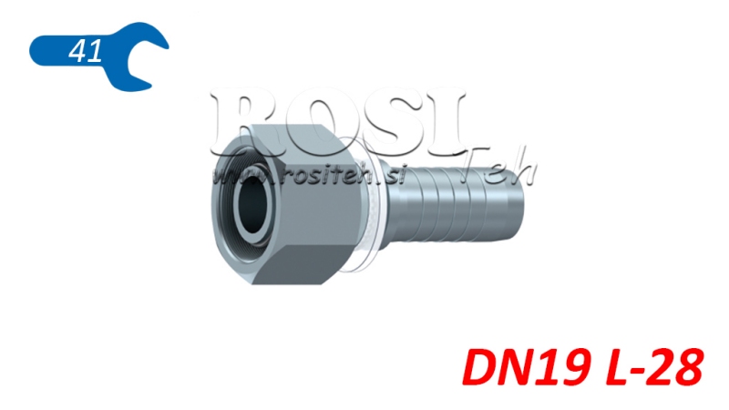 HYDRAULIC FITTING DKOL 28 L FEMALE DN19-M36X2