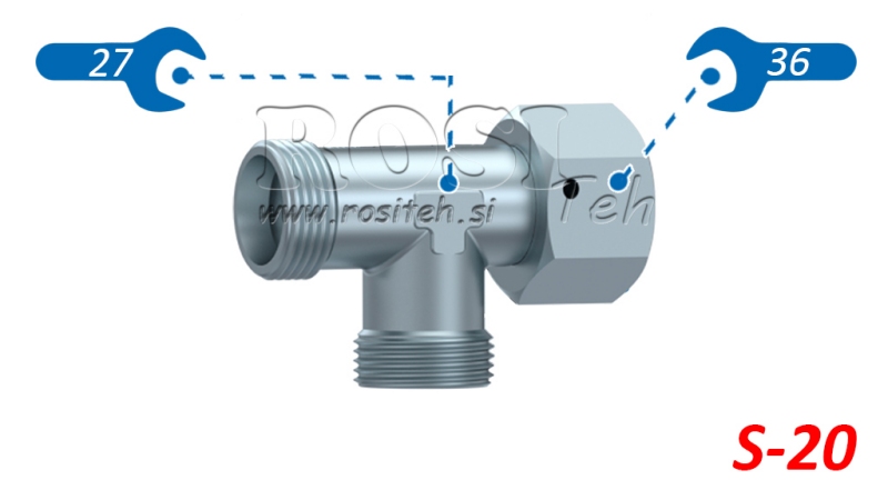 TEU HIDRAULIC S-20 CU PIULIȚĂ ROTATIVĂ LATERALĂ M30X2
