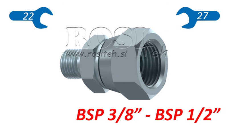 HYDRAULIC SWIVEL NUT REDUCER BSP  3/8-BSP 1/2