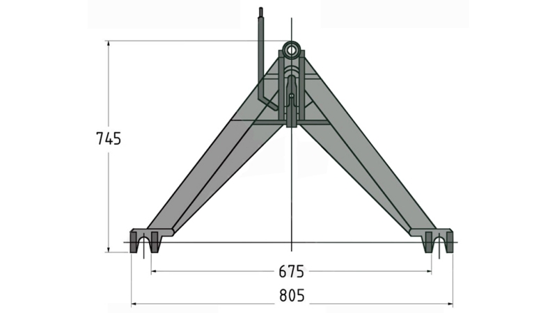 FRONT TRIANGLE FOR FRONT TRACTOR HYDRAULICS CAT. 1 – 745 mm – 1200 kg