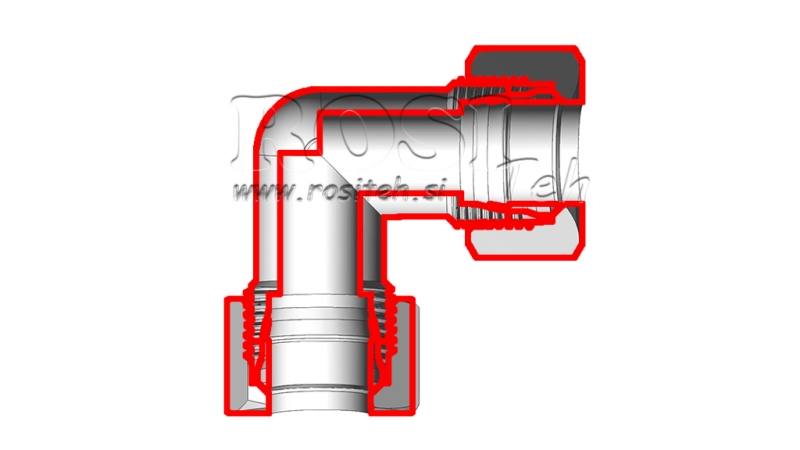 HIDRAVLIČNO KOLENO L-12 Z MATICO