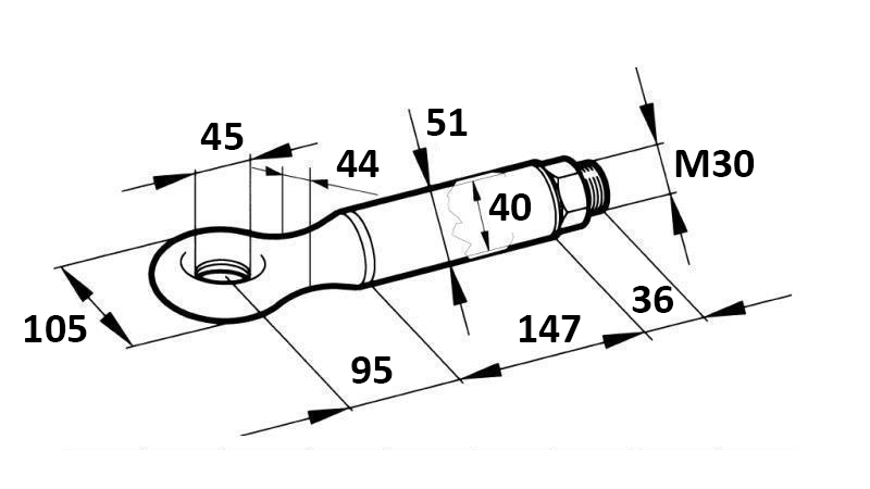 ROTATING TOWING HOOK Φ45 6.000/1.100KG