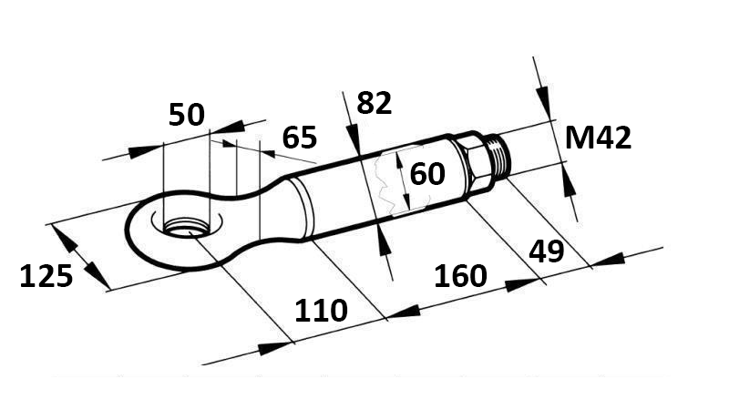 SWIVEL TOWING HOOK FI52 30,000/3,500KG