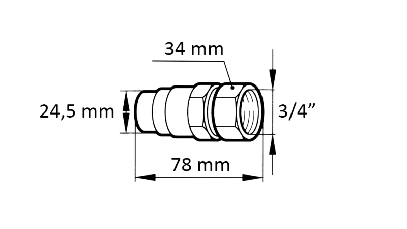 HITRA SPOJKA BAGER FFH MOŠKA 3/4 38mm