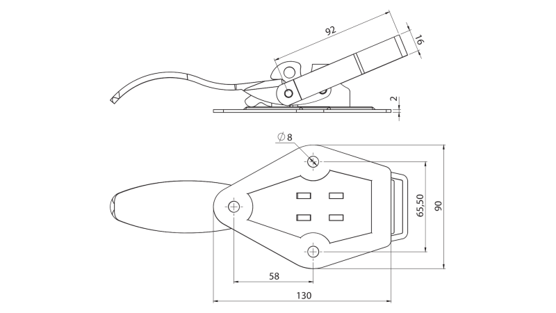 TRAILER SIDE PANEL CLOSURE, TOGGLE TYPE