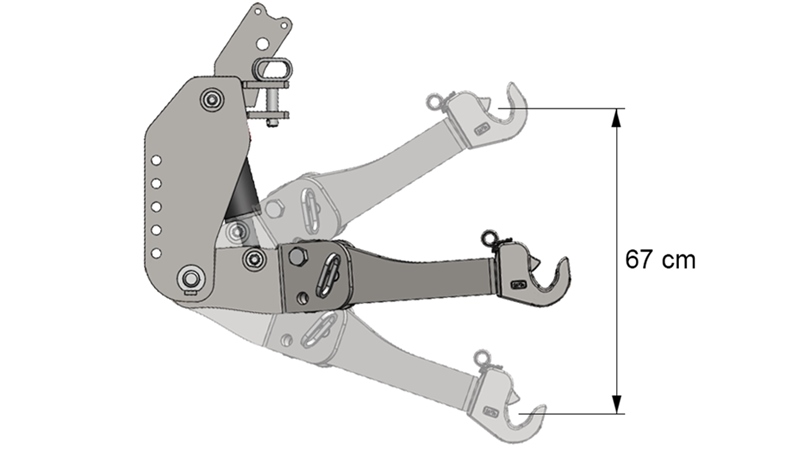 FRONT HYDRAULIKK UNIVERSAL KIT CAT. 2 FOR TRAKTOR 1500 KG (RAL ETTER EGET VALG)