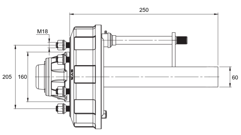 POLOSOVINA Z ZAVORAMI (6 VIJAKOV) - 2700 kg - 250 mm