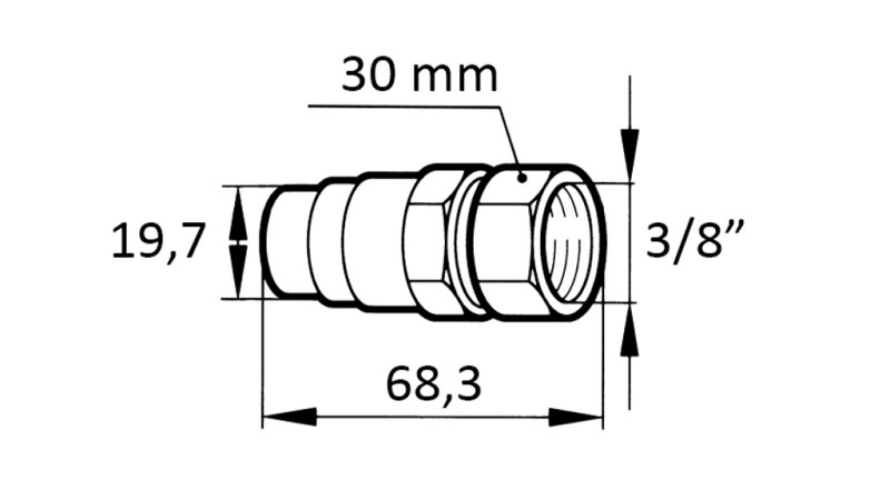 HITRA SPOJKA BAGER FFH MOŠKA 3/8