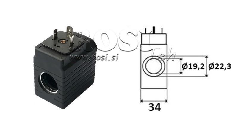 ELEKTROMAGNETISK SPOL 12V DC - YE45 - fi 19.2mm-50mm 30W IP65