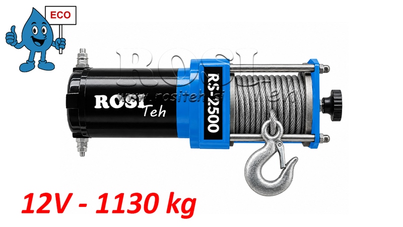 12 V ELEKTRIČNI VITEL RS-2500 - 1130 kg JEKLENA VRV ECO