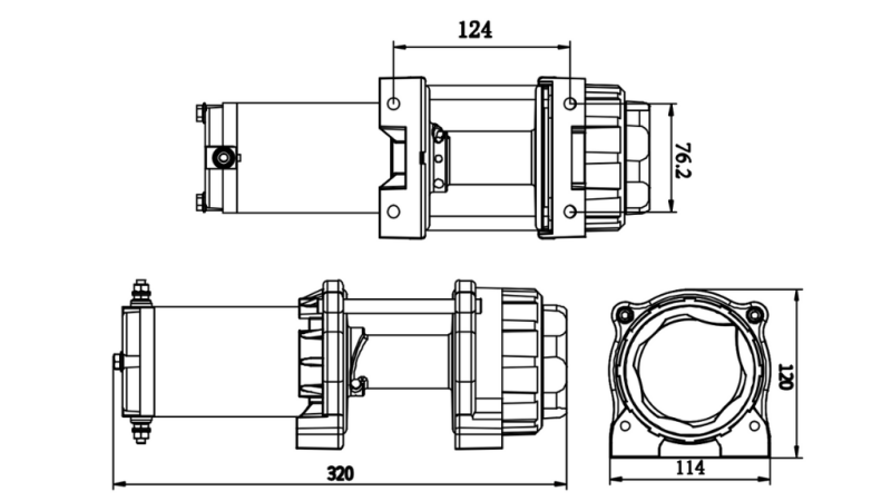 12 V ELEKTRICKÝ NAVIJAK RS-3500 - 1585 kg - SYNTETICKÉ LANO - ECO