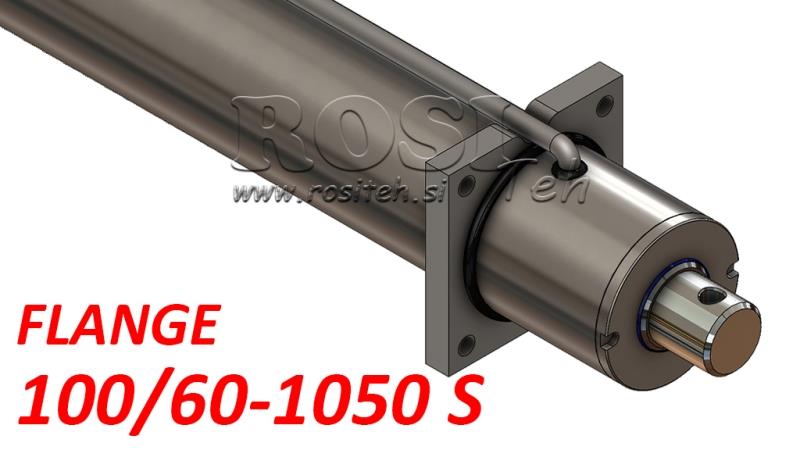 hydraulisk sylinder med monteringsplate og rør 100/60-1050