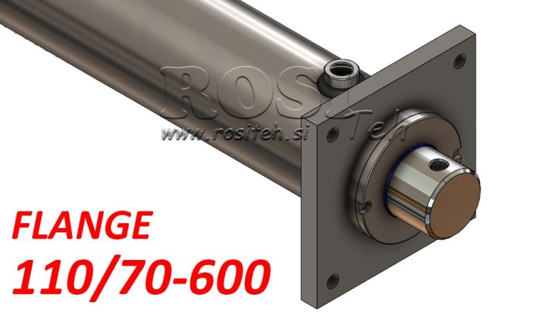 HYDRAULISK SYLINDER MED MONTERINGSPLATE 110/70-600