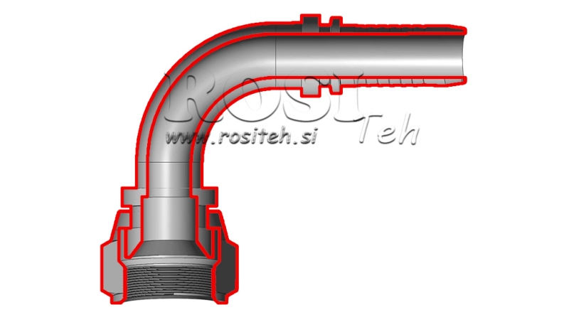 HYDRAULIC FITTING DKJ JIC74° FEMALE ELBOW 90° DN10-3/4