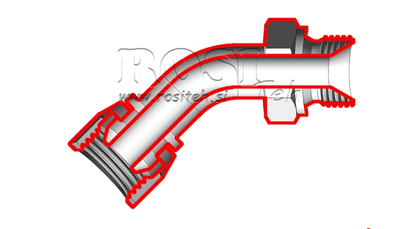 HYDRAULISK BEND 45° BSP HAN-HUN 1/4
