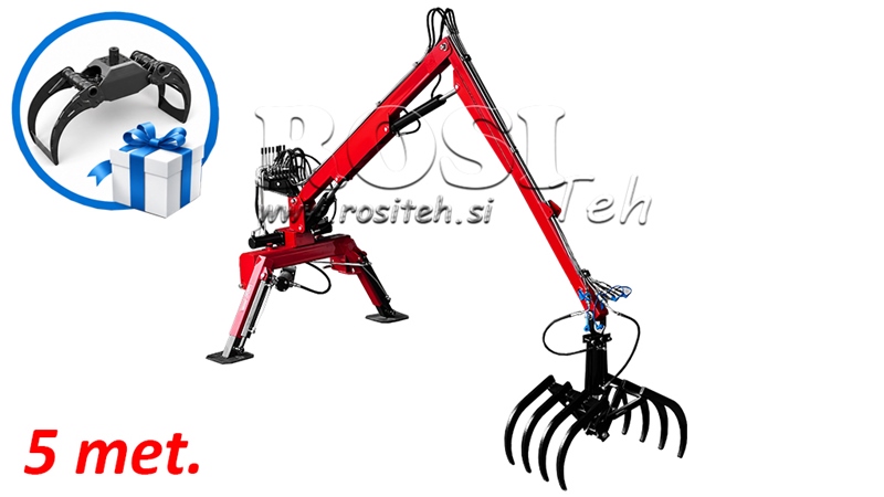 TRACTOR HYDRAULIC LOADER WITH FORKS HUT 5 MET.