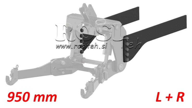 UNIVERSAL MONTERINGSKONSOLL FOR TRAKTOR FRONT-HYDRAULIKK CAT. 2 & CAT. 3 (950 mm)