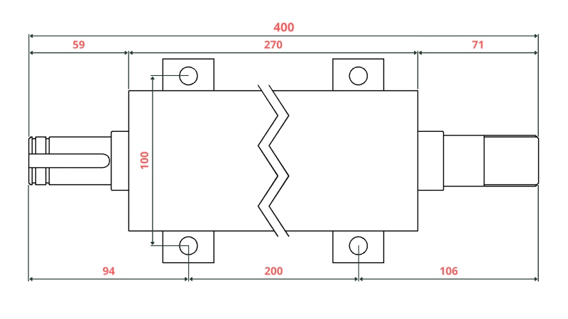 CAST IRON CIRCULAR SAW SHAFT 400MM (RIGHT THREAD)