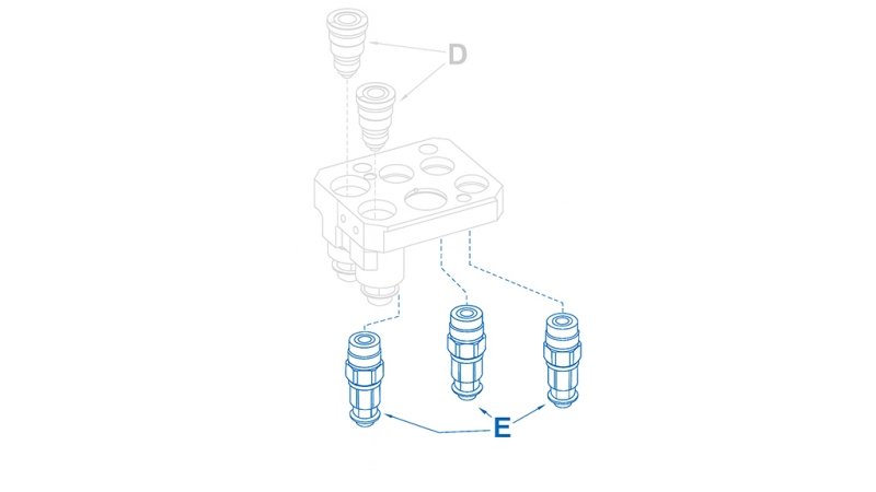 FEMALE QUICK COUPLING FOR MULTI-FASTER 3/8 3PLK,3PLV FIXED PART