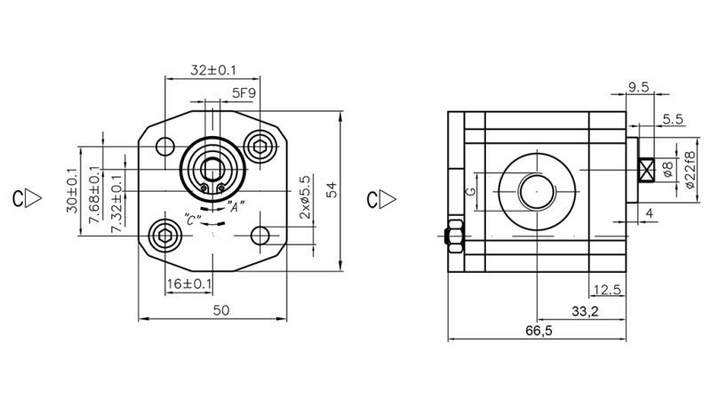 HYDRAULICKÉ ČERPADLO 00C1.5X033 GR.0 - 1,5cc - PRAVOTOČIVÝ